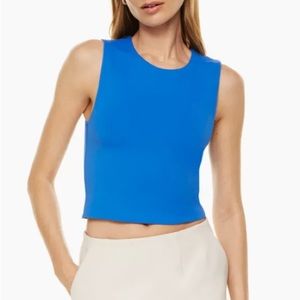Aritzia Babaton Contour Muscle Tank in Blue sized Small
